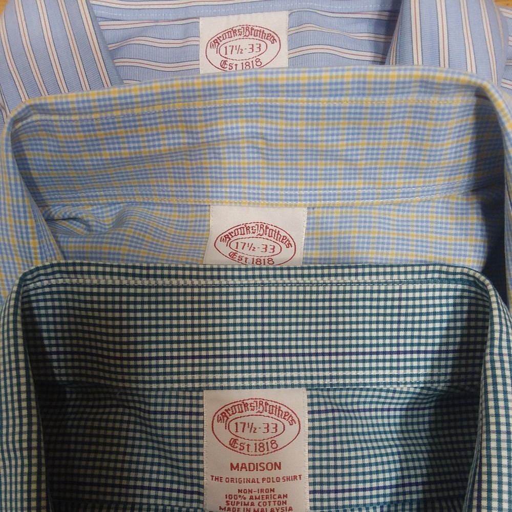Lot of 3 Brooks Brothers Madison Button-Down 17.5